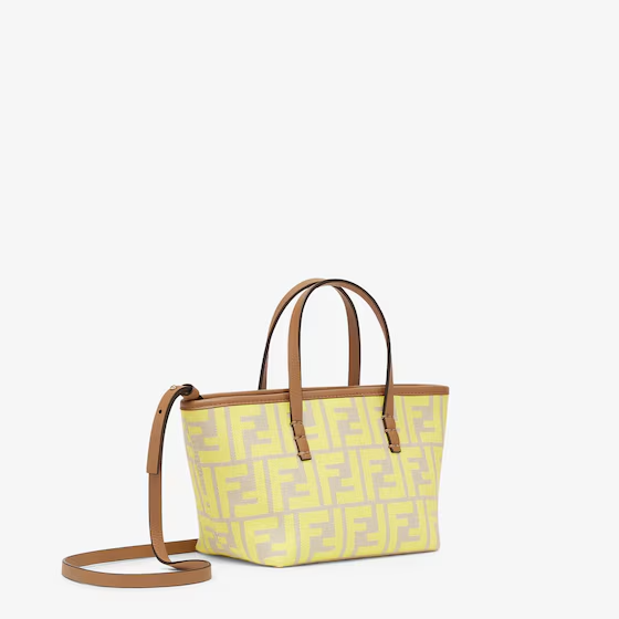 Fendi Roll Mini - Yellow FF jacquard mini bag