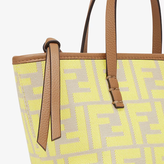 Fendi Roll Mini - Yellow FF jacquard mini bag