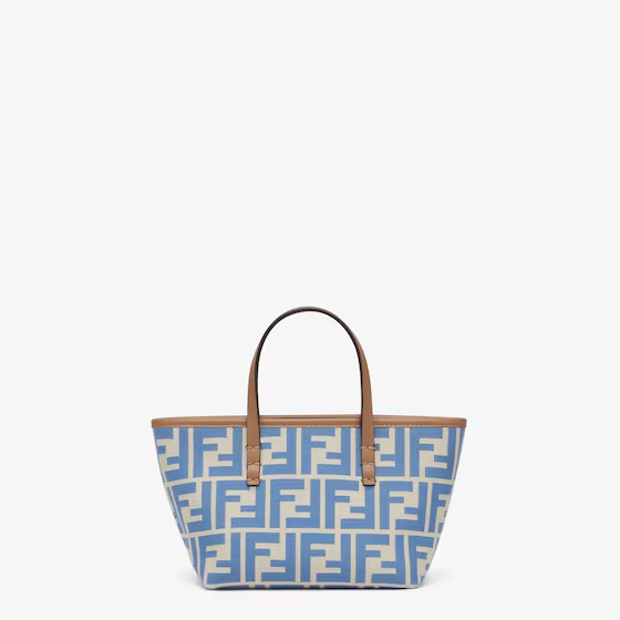 Fendi Roll Mini - Light blue FF jacquard mini bag