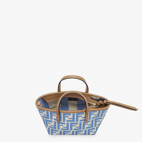 Fendi Roll Mini - Light blue FF jacquard mini bag