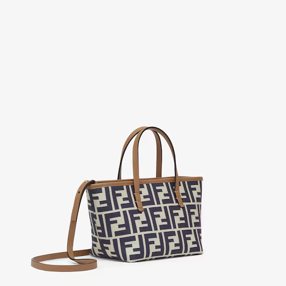 Fendi Roll Mini - Midnight blue FF jacquard mini bag