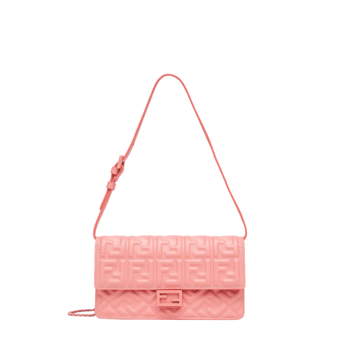 Fendi Wallet On Chain Baguette - Pink nappa leather wallet