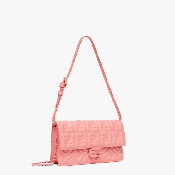 Fendi Wallet On Chain Baguette - Pink nappa leather wallet