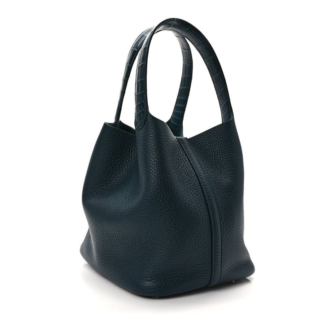 HERMES Taurillon Clemence Matte Alligator Picotin Lock Touch