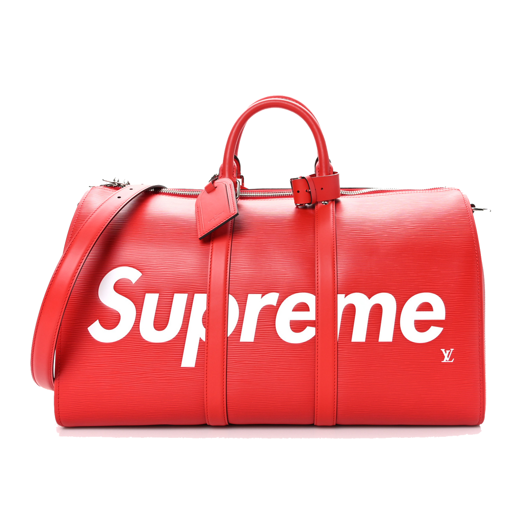LOUIS VUITTON X SUPREME EPI KEEPALL BANDOULIERE 45 RED