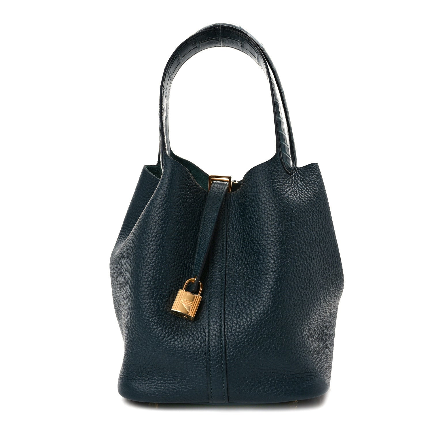 HERMES Taurillon Clemence Matte Alligator Picotin Lock Touch