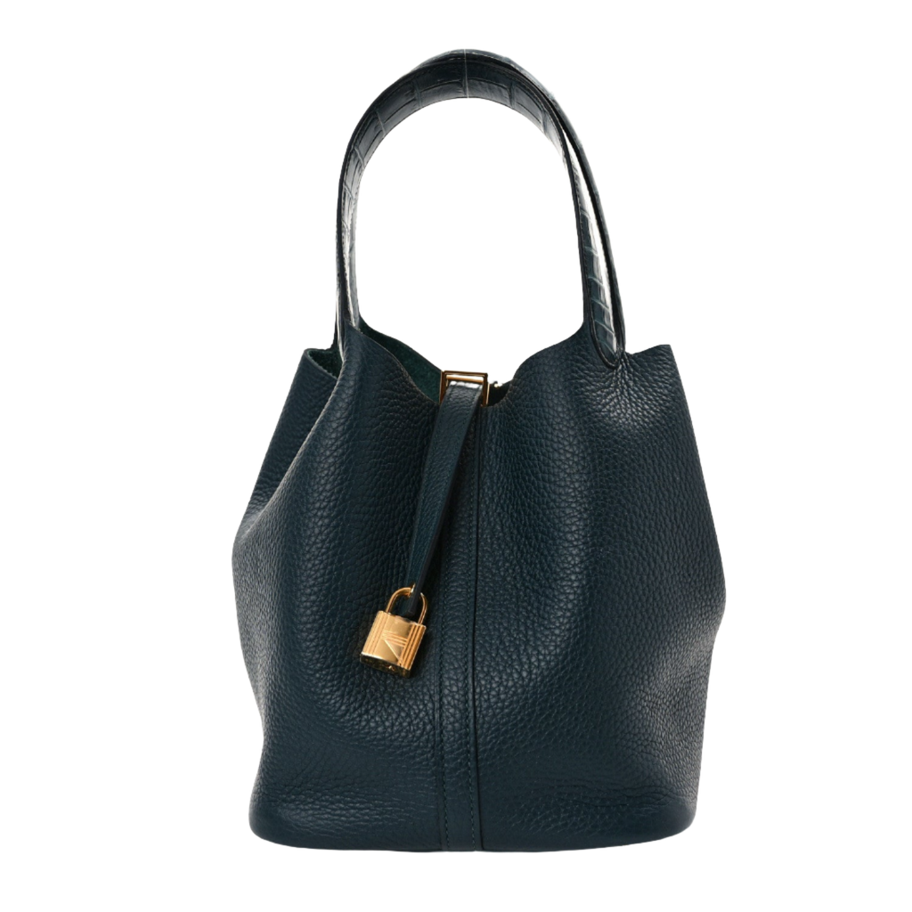 HERMES Taurillon Clemence Matte Alligator Picotin Lock Touch