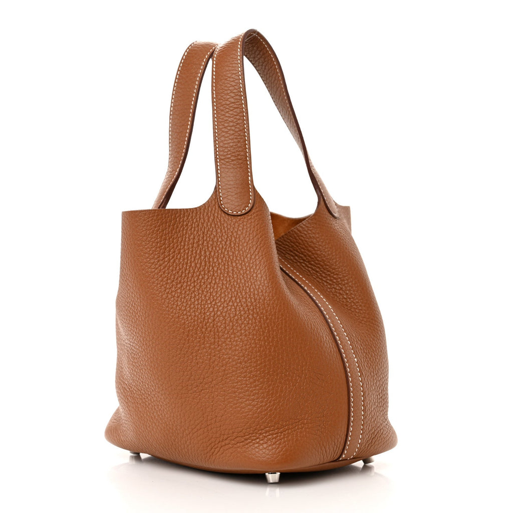 HERMES Taurillon Clemence Picotin Lock 18 PM Gold