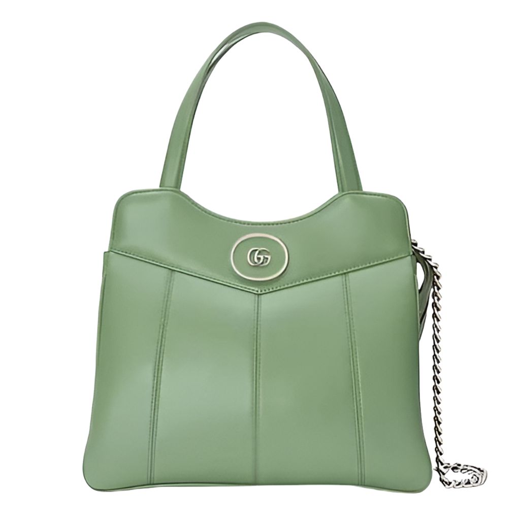Gucci Women Petite GG Small Tote Bag Light Green Leather Double G