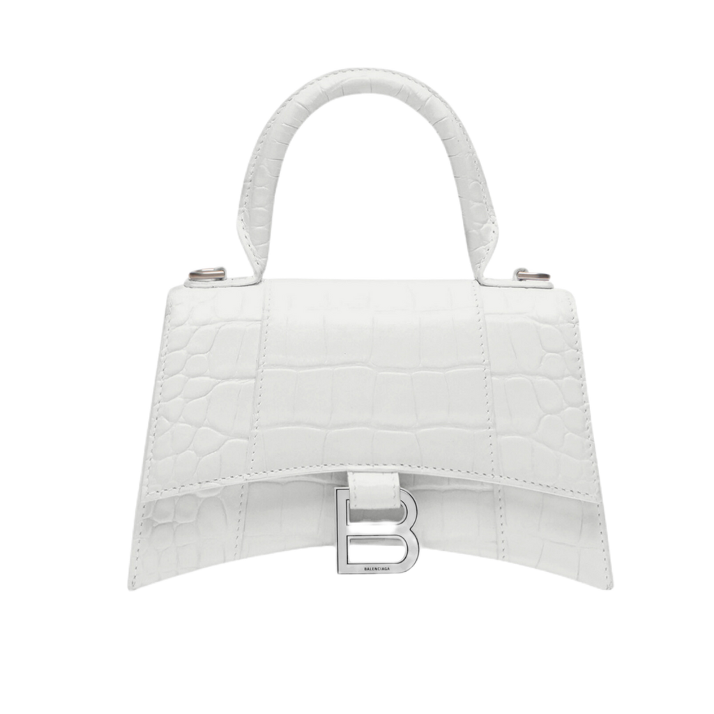 Hourglass Xs Handbag Crocodile Embossed in Pink  Balenciaga