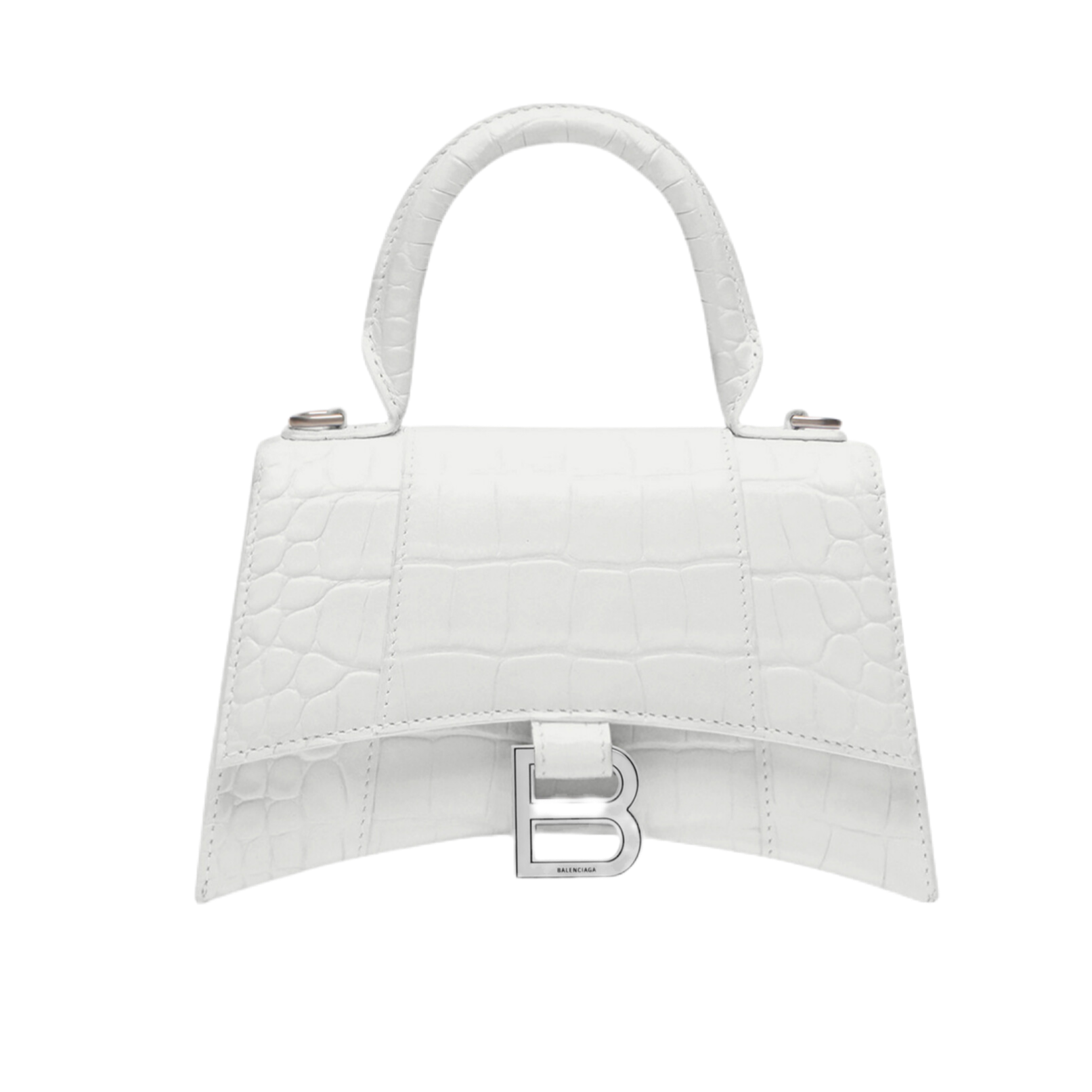 Hourglass Xs Handbag Crocodile Embossed in Pink  Balenciaga