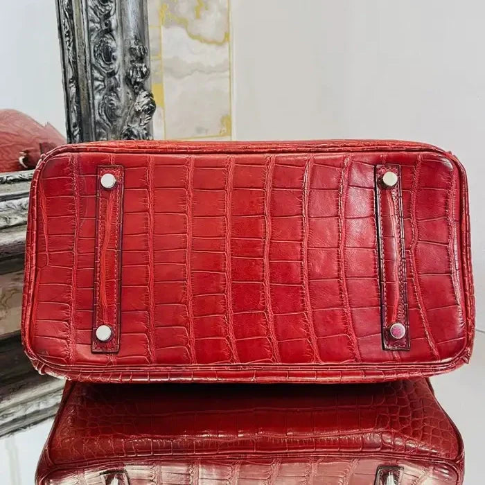 Hermes Birkin 30 Bag in Alligator Leather with Gold Hardware