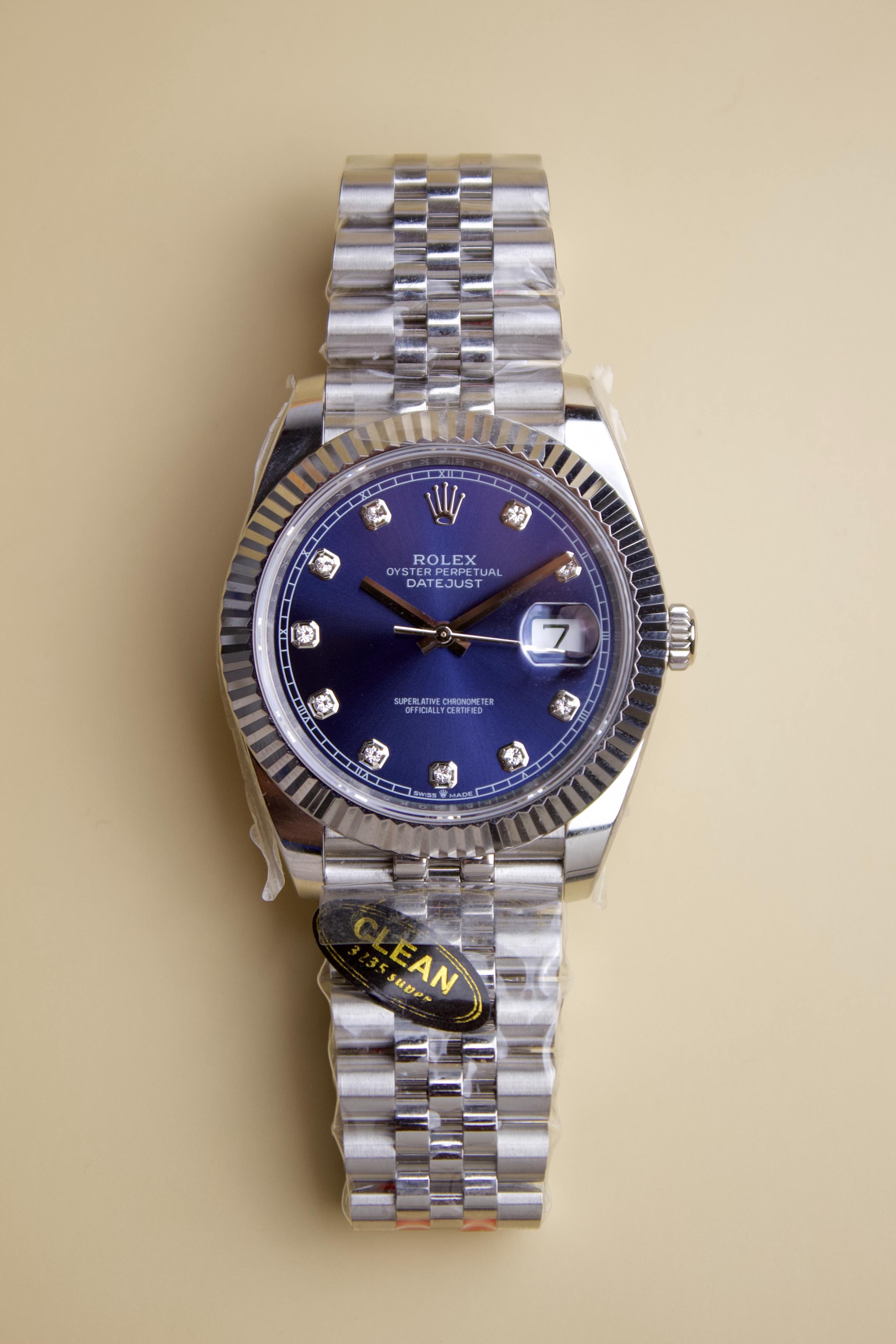 ROLEX DATEJUST BLUE DIAL STAINLESS STEEL 41M