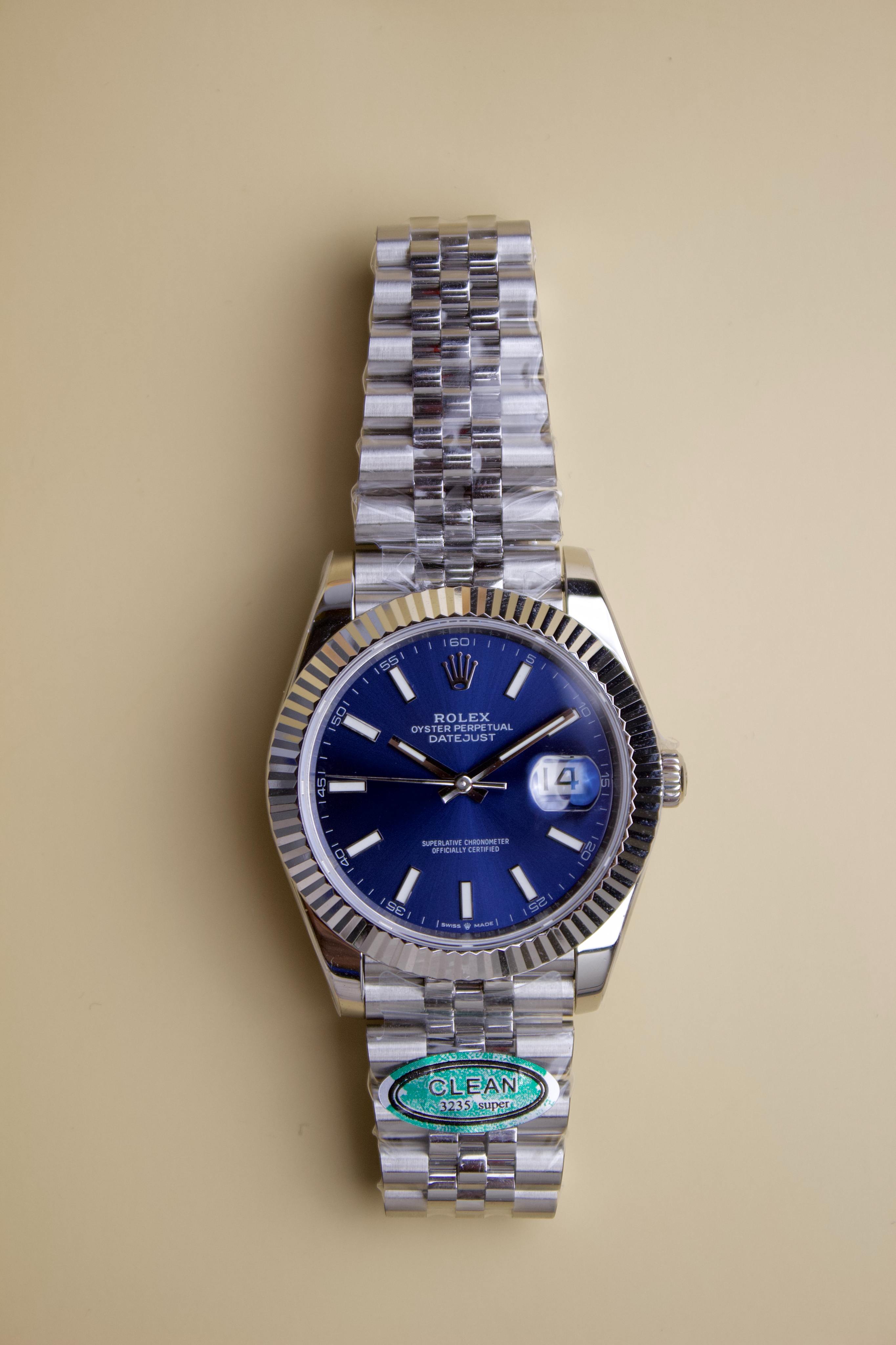 ROLEX DATEJUST BLUE DIAL STAINLESS STEEL 41m