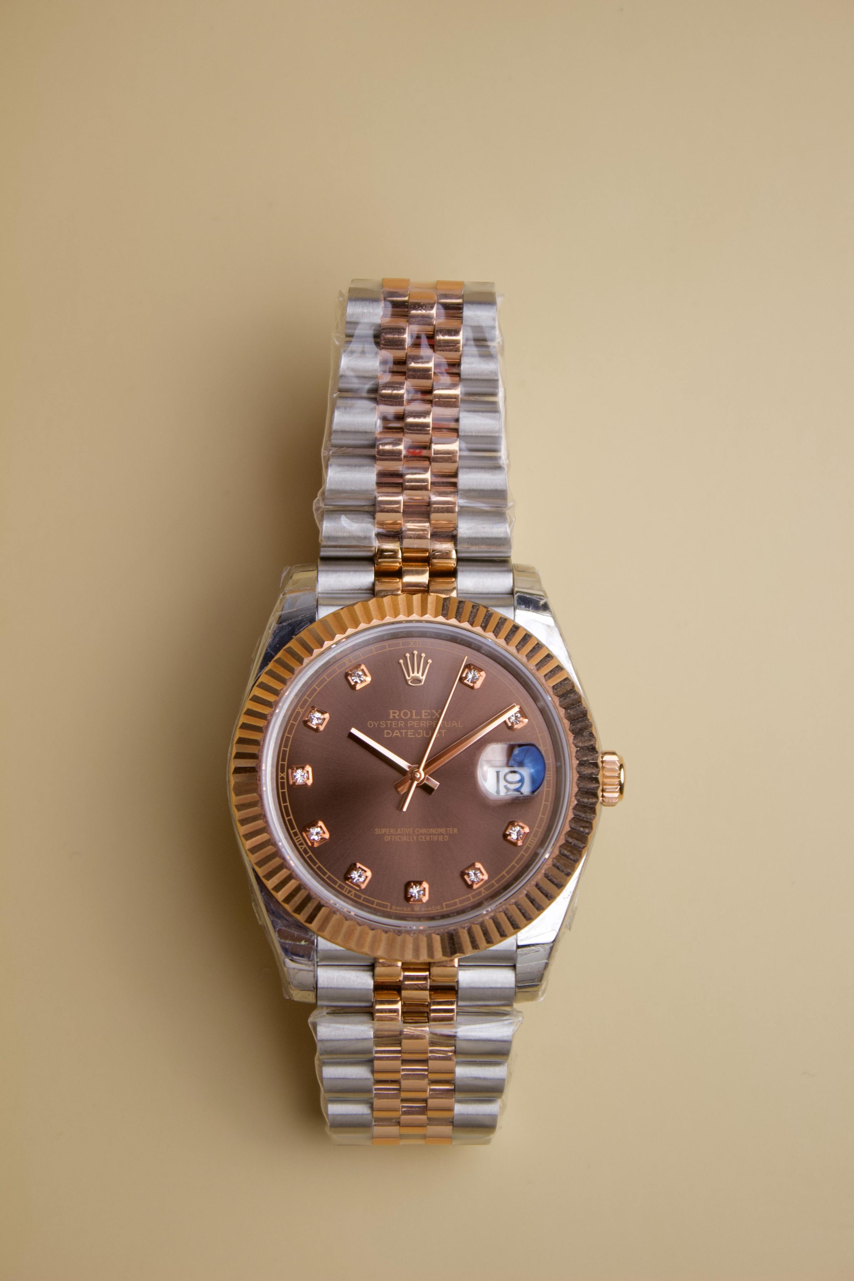 ROLEX DATEJUST  ROSE GOLD & STEEL CHOCOLATE DIAL