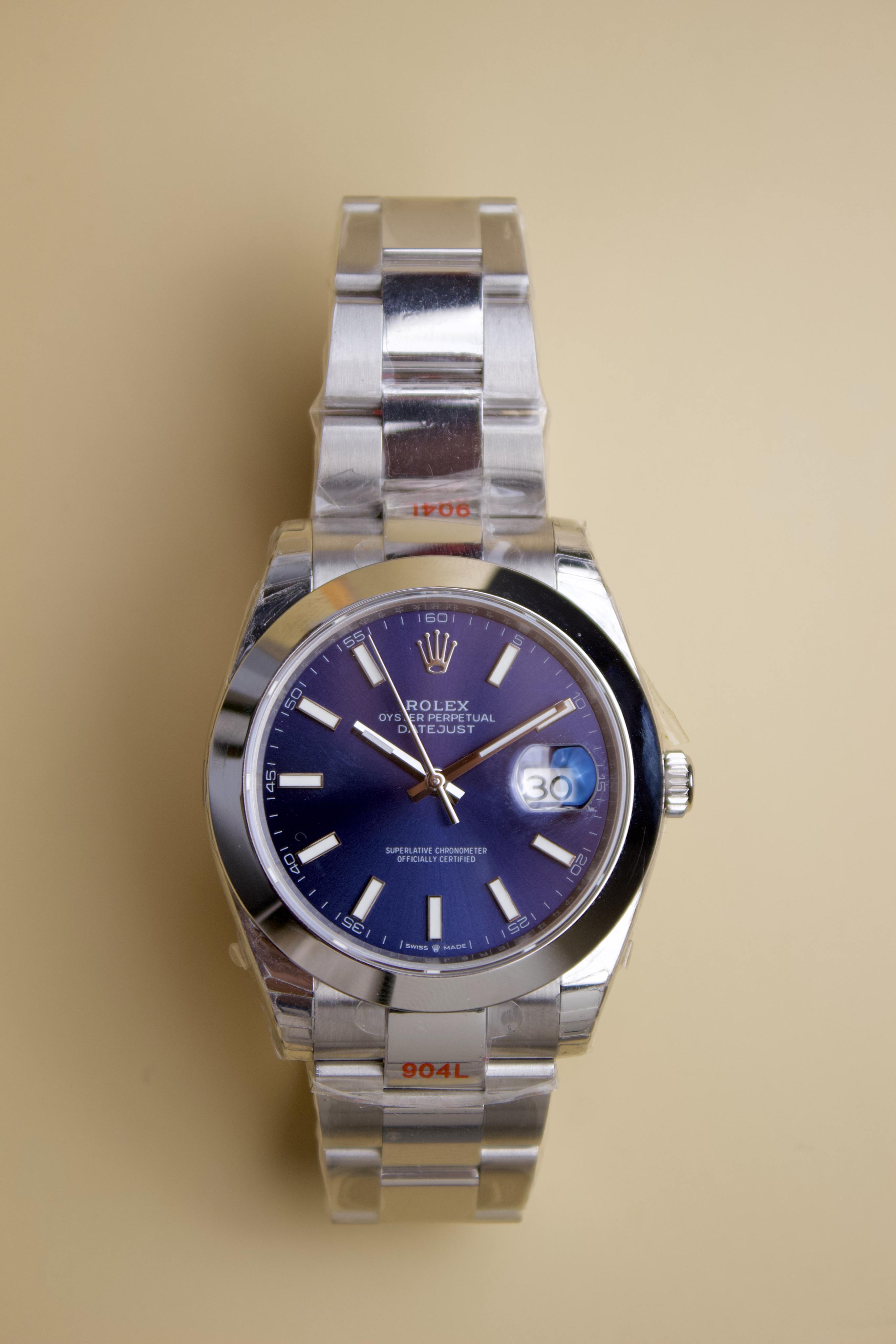 ROLEX OYISTER DATEJUST BLUE DAIL 41M STAINLESS STEEL