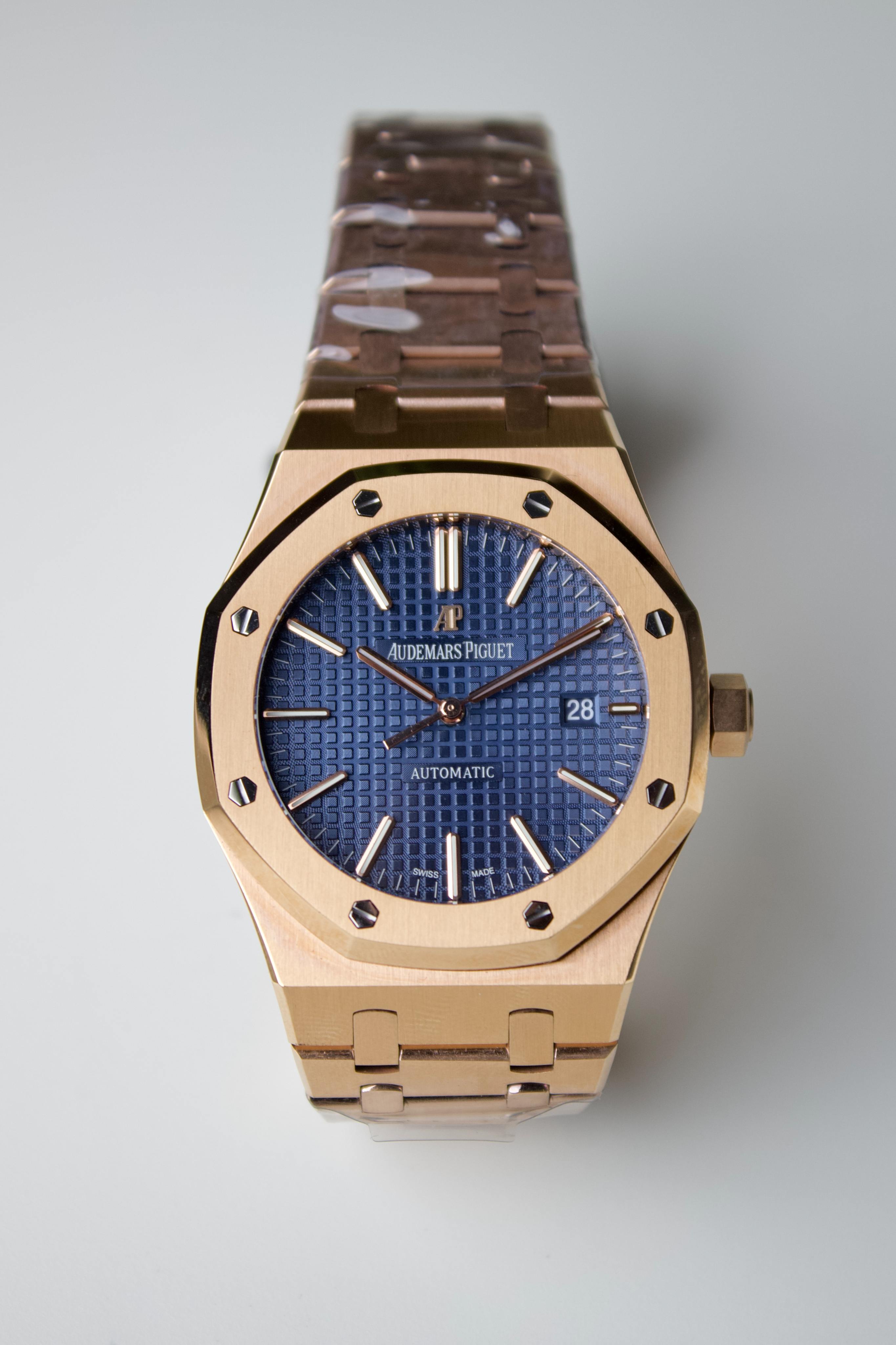 AUDEMARS PIGUET ROYAL OAK ROSE GOLD/BLUE