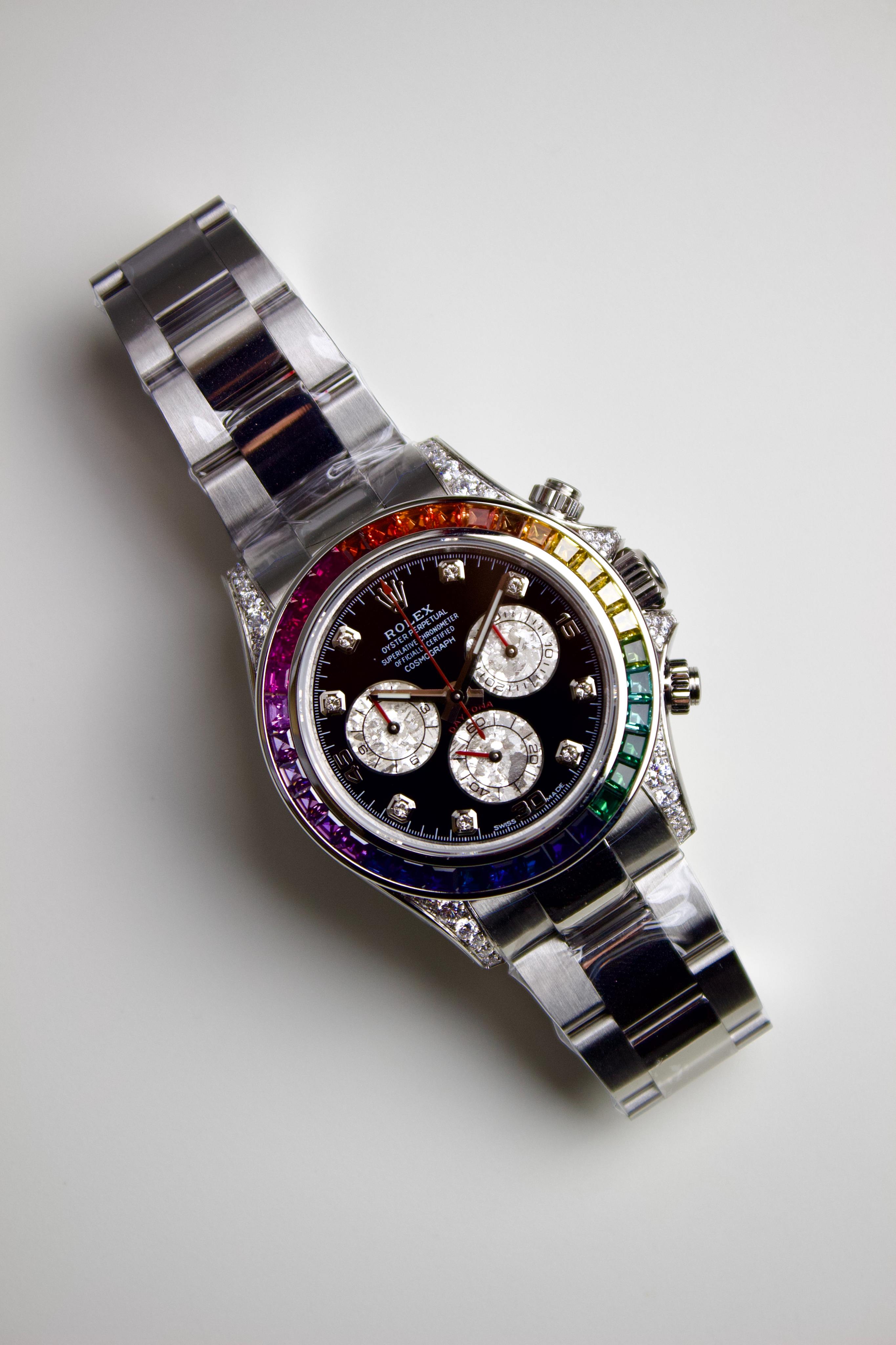 ROLEX DAYTONA STAINLESS STEEL RAINBOW