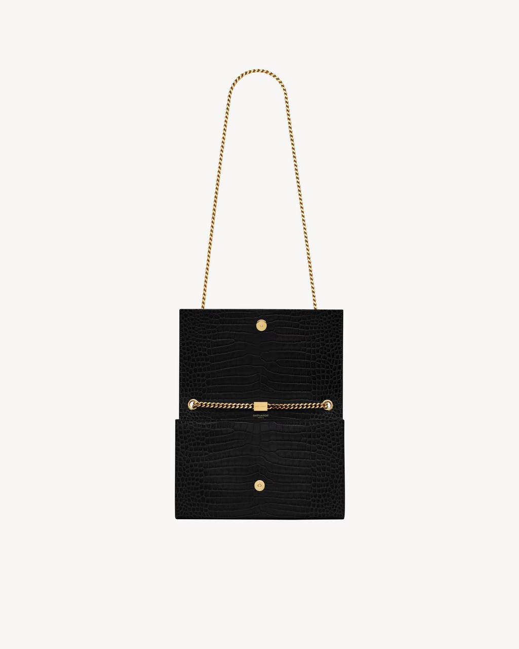 SAINT LAURENT YSL KATE MEDIUM TASSEL IN CROCODILE-EMBOSSED LEATHER