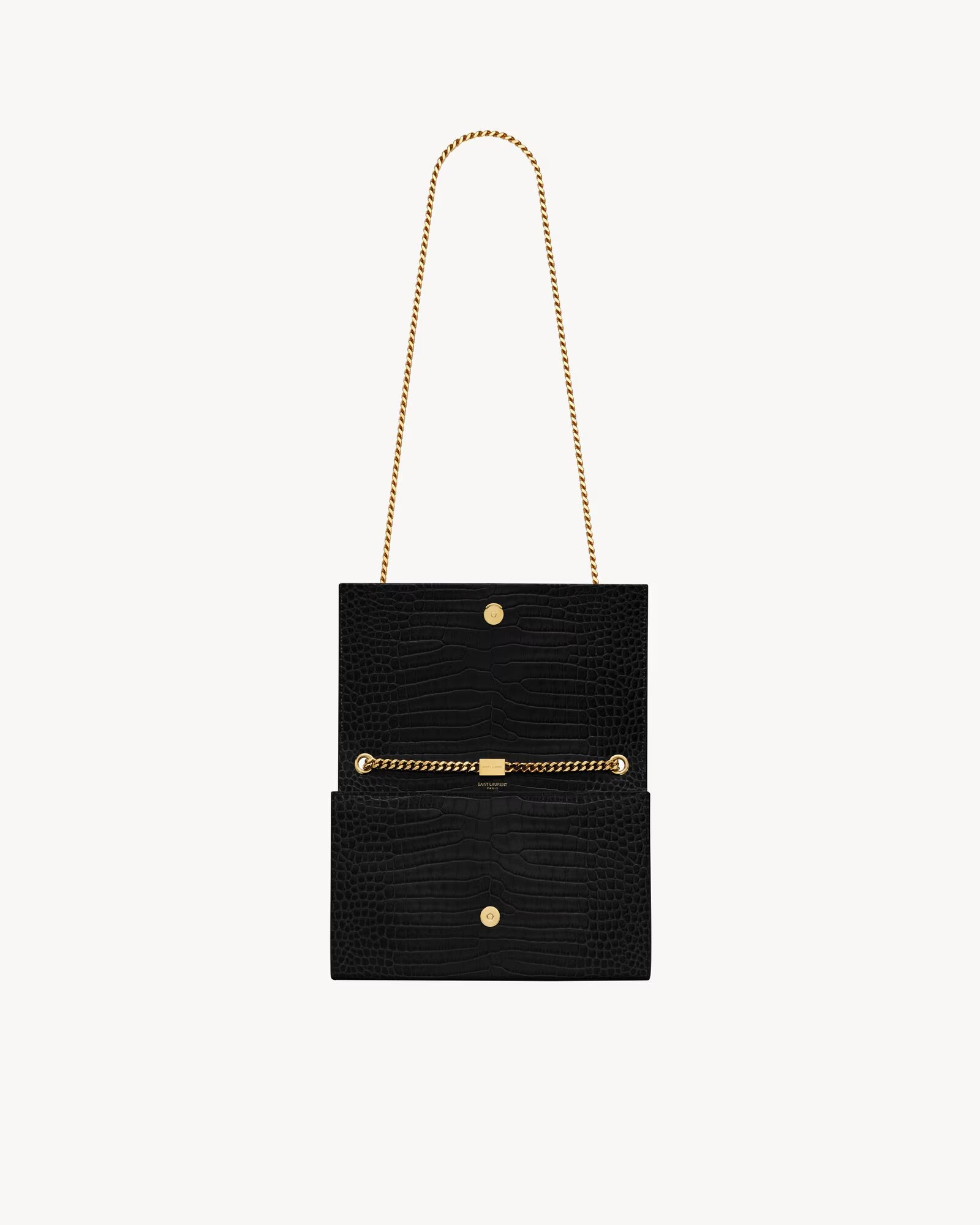 SAINT LAURENT YSL KATE MEDIUM TASSEL IN CROCODILE-EMBOSSED LEATHER