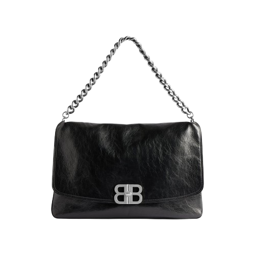 Bb Soft Small Flap Bag in Black Balenciaga