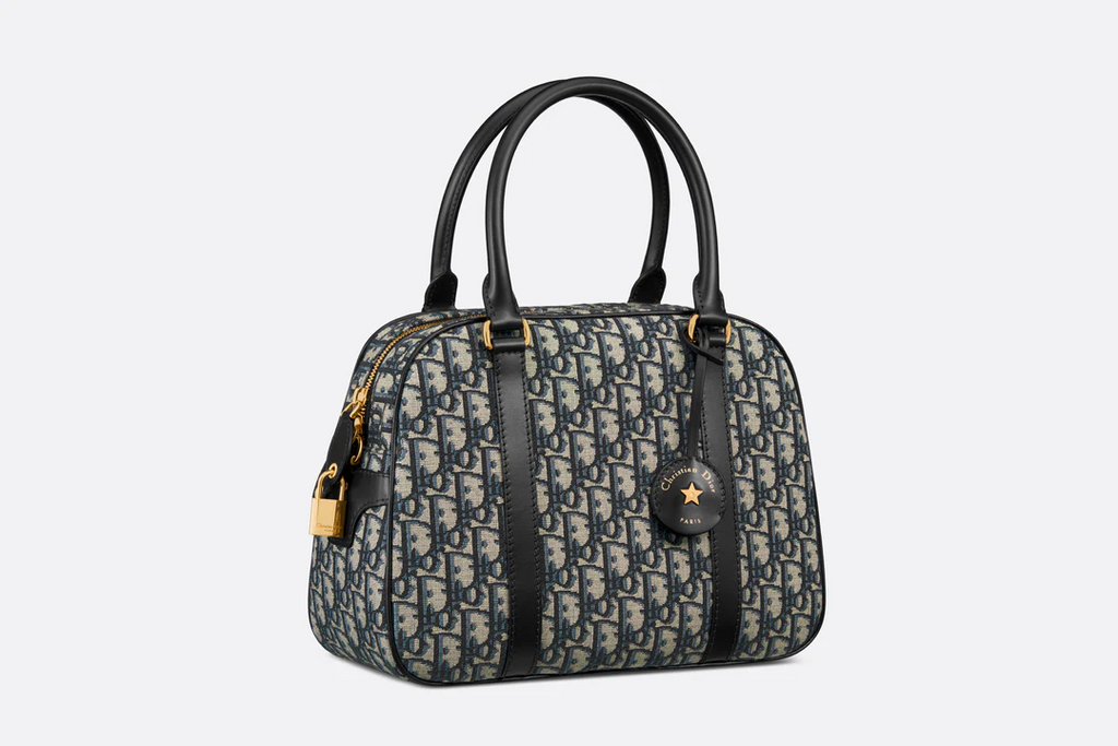 Large Bowling Bag  Blue Dior Oblique Jacquard  Dior Couture