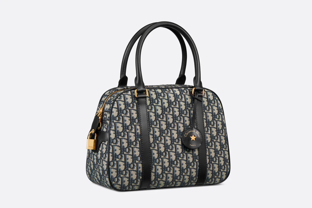 Large Bowling Bag  Blue Dior Oblique Jacquard  Dior Couture