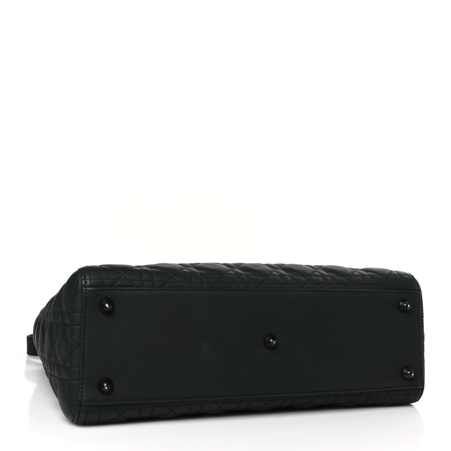 CHRISTIAN DIOR Ultra Matte Calfskin Cannage Large Lady Dior Black