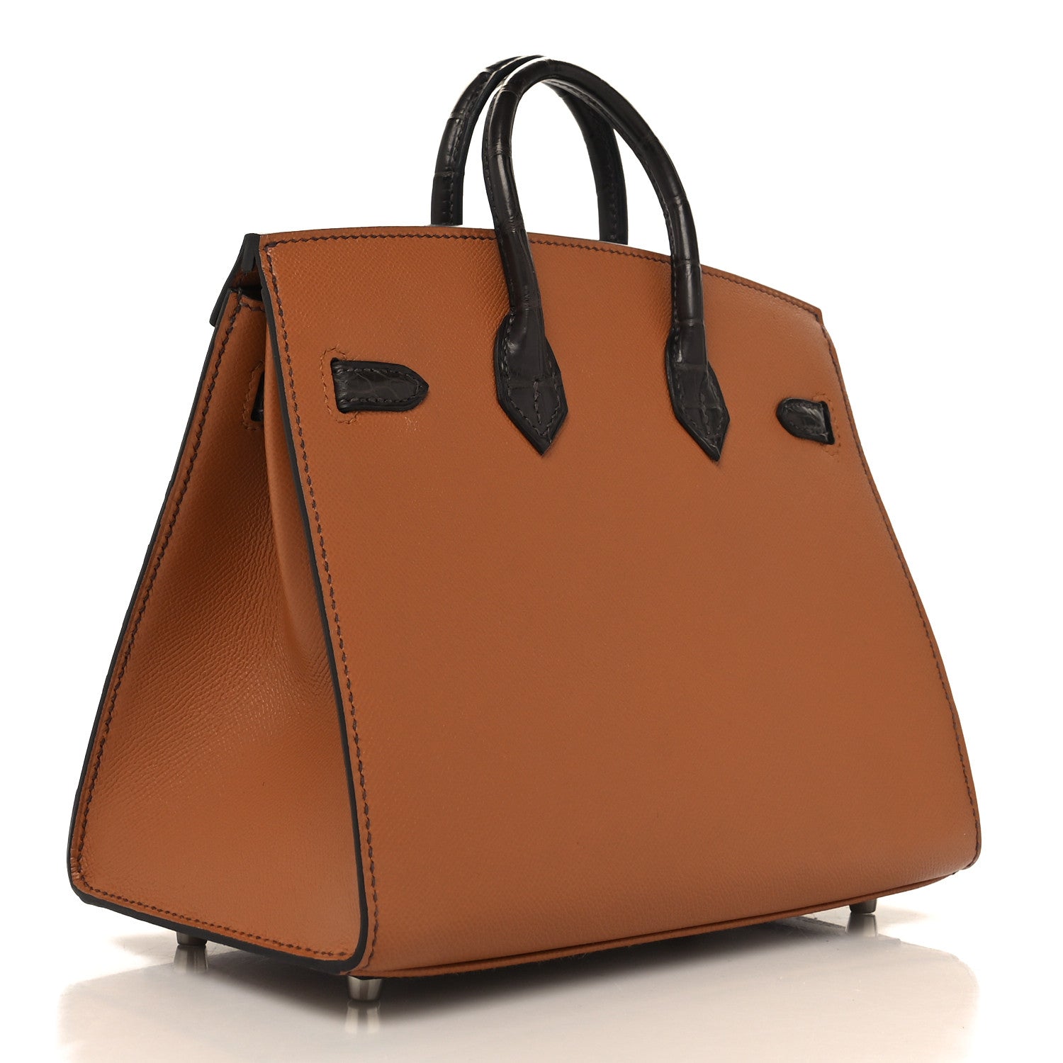 HERMES MADAME CALFSKIN MATTE ALLIGATOR EPSOM FAUBOURG DAY BIRKIN SELLIER 20 GOLD EBENE ORANGE