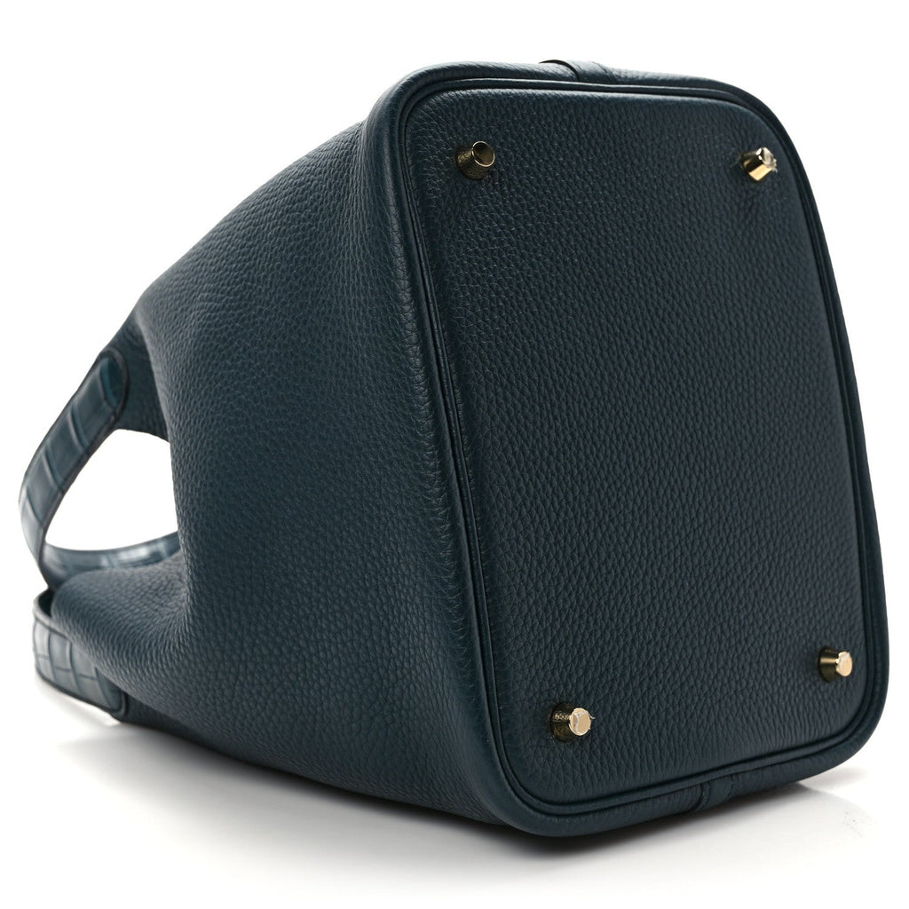 HERMES Taurillon Clemence Matte Alligator Picotin Lock Touch
