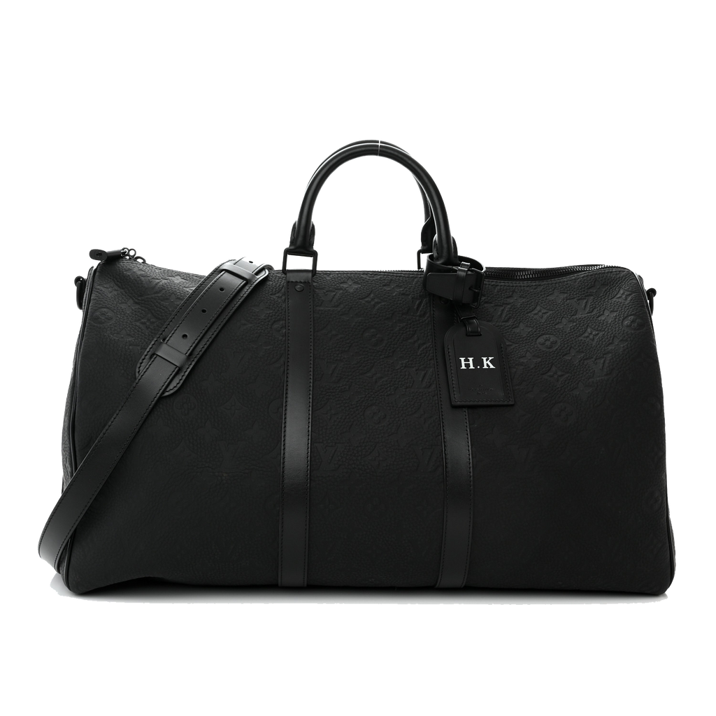 LOUIS VUITTON TAURILLON MONOGRAM KEEPALL BANDOULIERE 50 BLACK