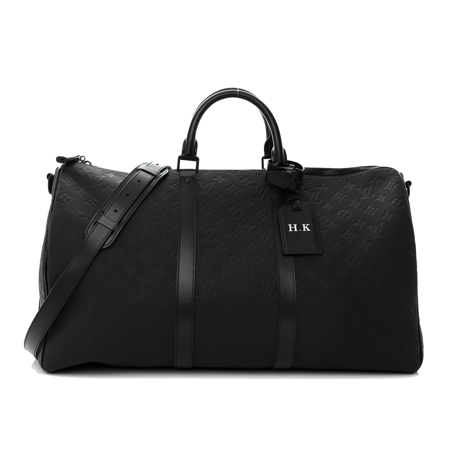 LOUIS VUITTON TAURILLON MONOGRAM KEEPALL BANDOULIERE 50 BLACK