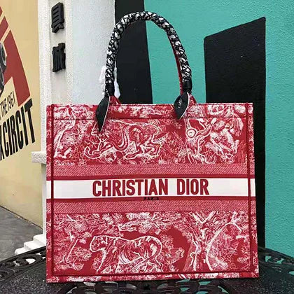 Dior Women Small Dior Book Tote Raspberry Toile de Jouy Reverse Embroidery