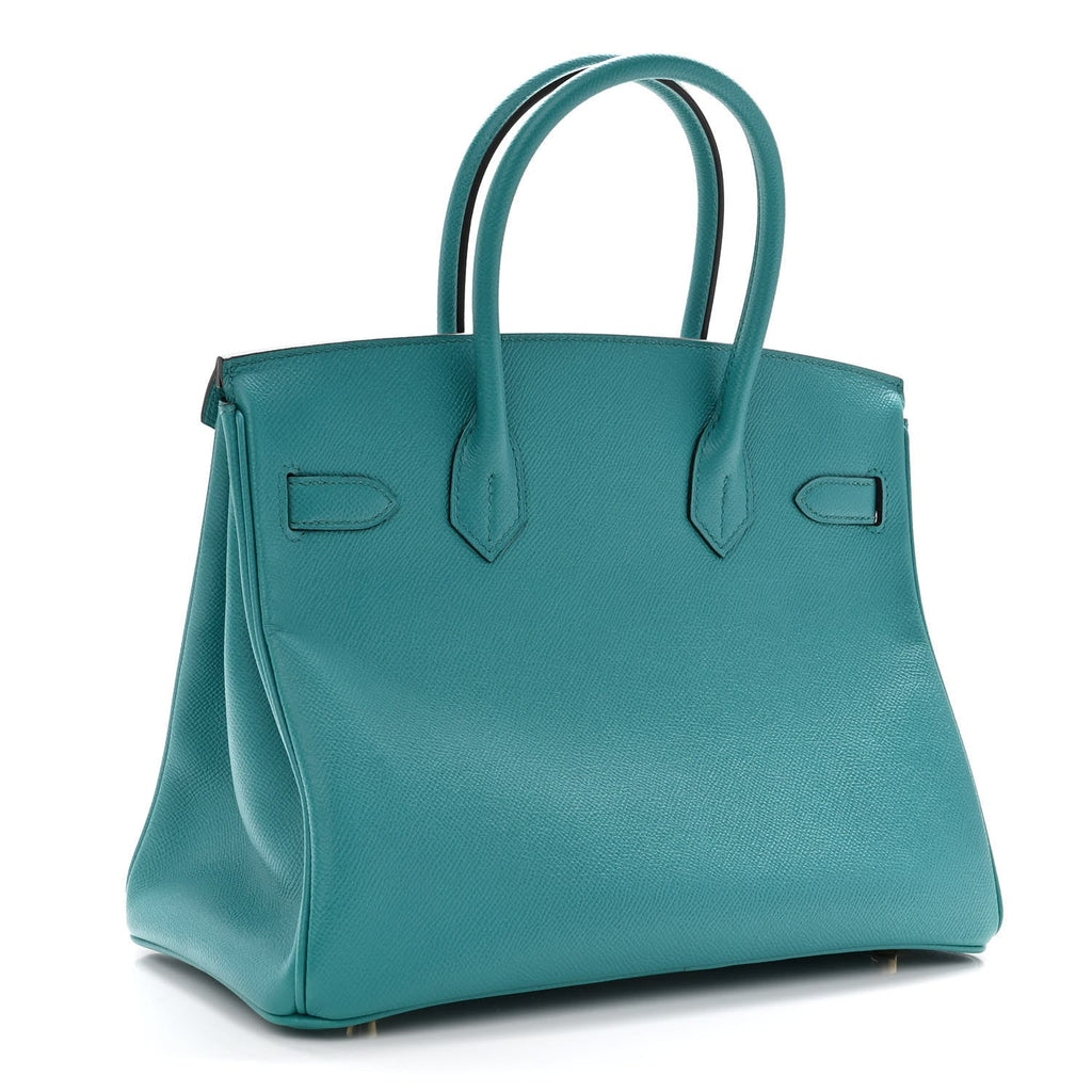 HERMES Epsom Horseshoe Birkin 30 Bleu Paon