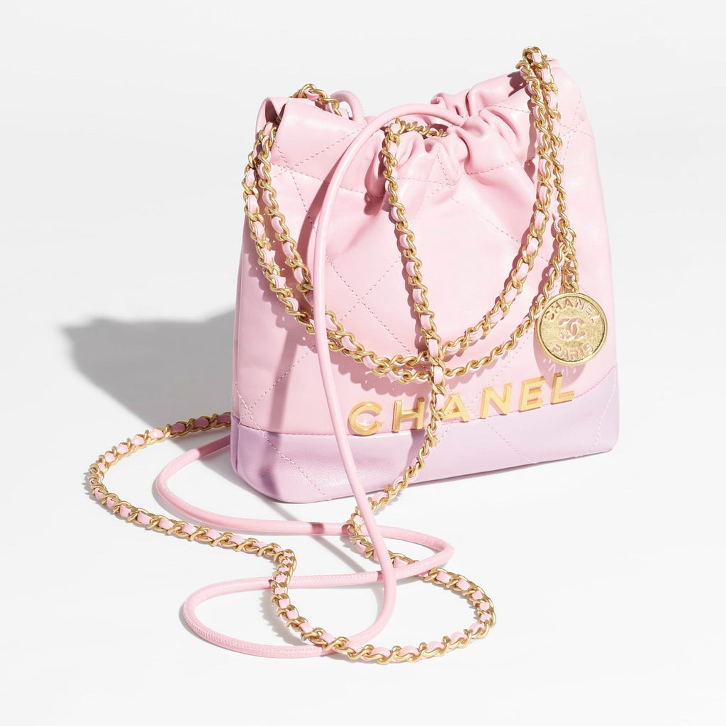 CHANEL  mini handbag  Shiny calfskin  gold tone metal coral light purpple