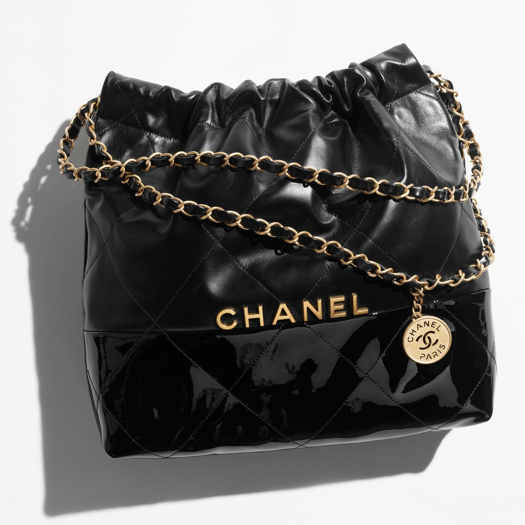 CHANEL  mini handbag  Shiny calfskin  gold tone metal coral light Black