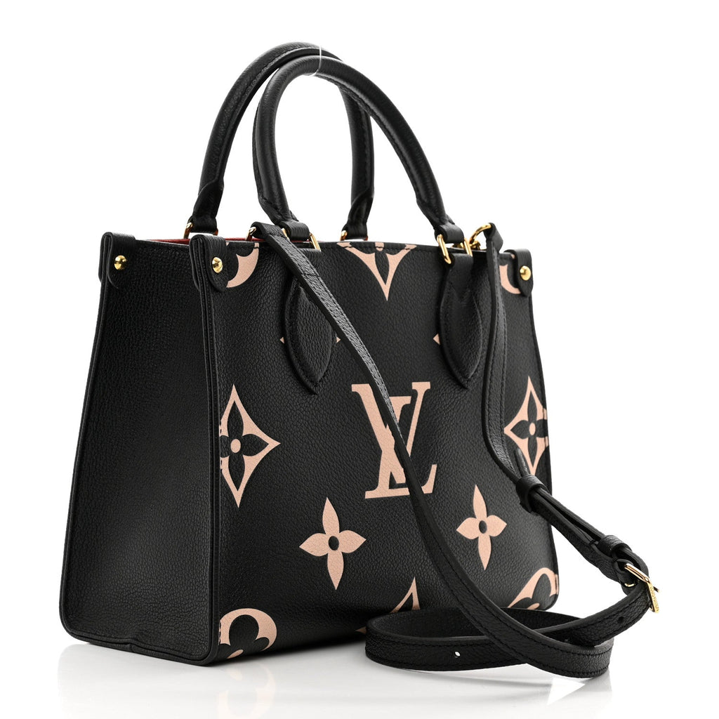 LOUIS VUITTON EMPREINTE MONOGRAM GIANT ONTHEGO PM BLACK BEIGE