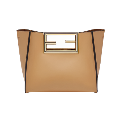 Fendi Women Way Small Made of Camellia-Colored Leather Bag-Brown