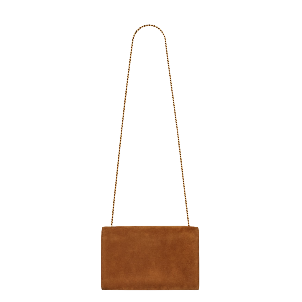 SAINT LAURENT YSL KATE MEDIUM IN SUEDE BROWN