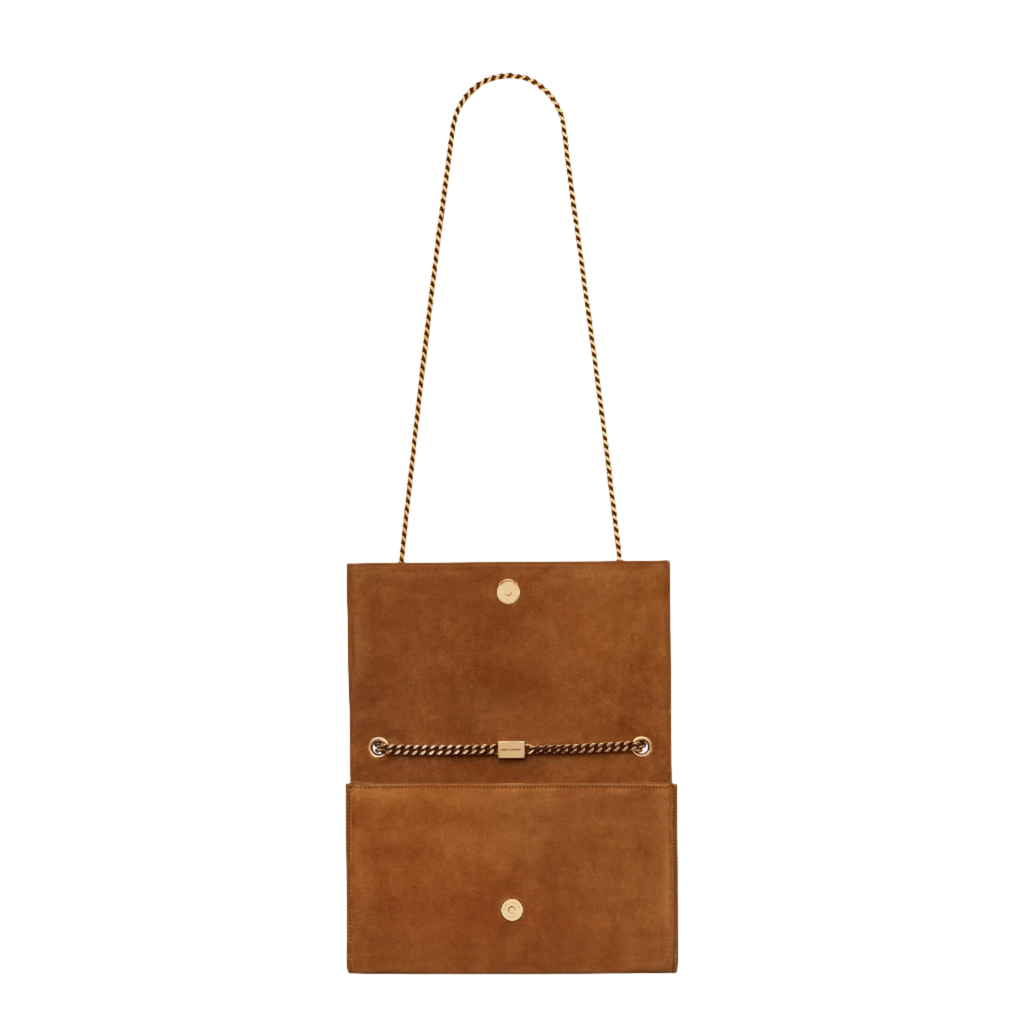 SAINT LAURENT YSL KATE MEDIUM IN SUEDE BROWN