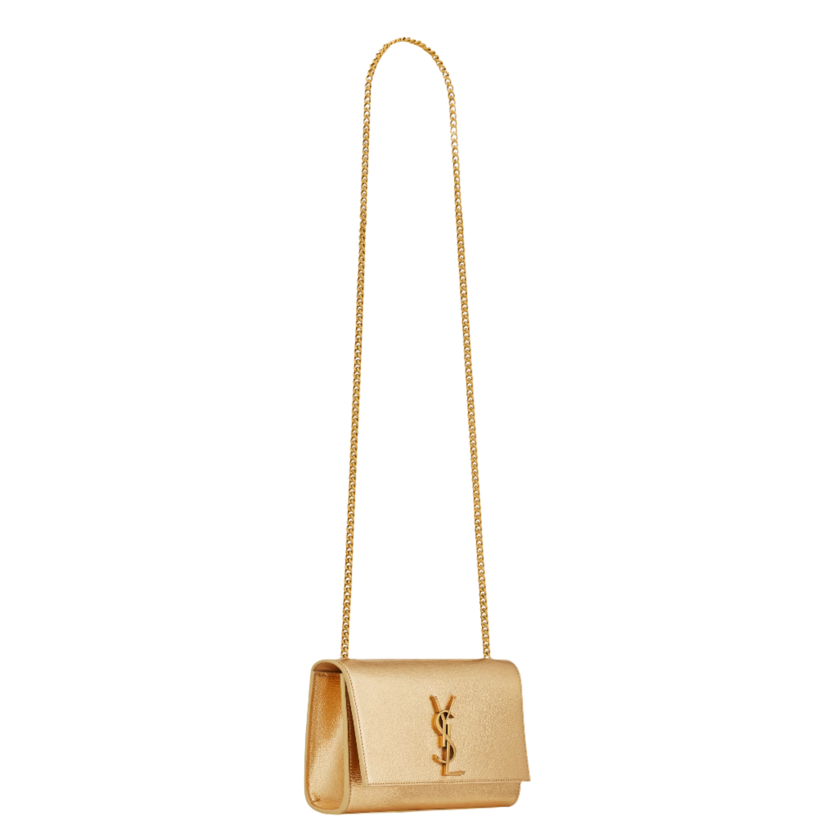 SAINT LAURENT YSL KATE SMALL IN METALLIC LEATHER GOLDISH