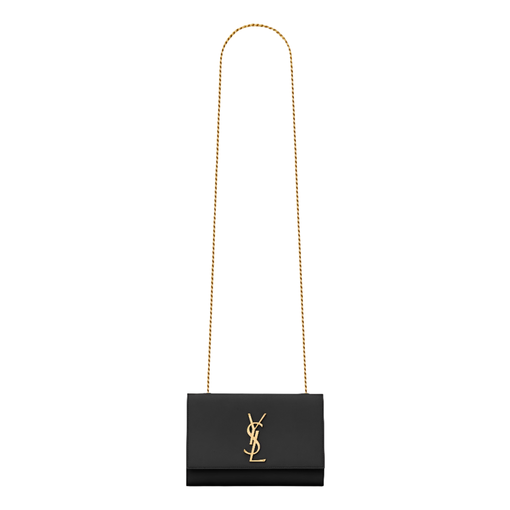 SAINT LAURENT YSL KATE SMALL IN GRAIN DE POUDRE EMBOSSED LEATHER BLACK