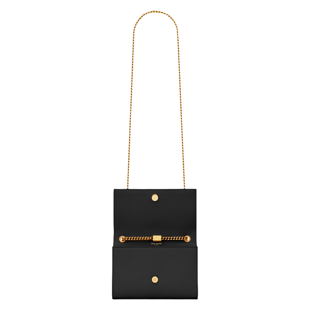 SAINT LAURENT YSL KATE SMALL IN GRAIN DE POUDRE EMBOSSED LEATHER BLACK