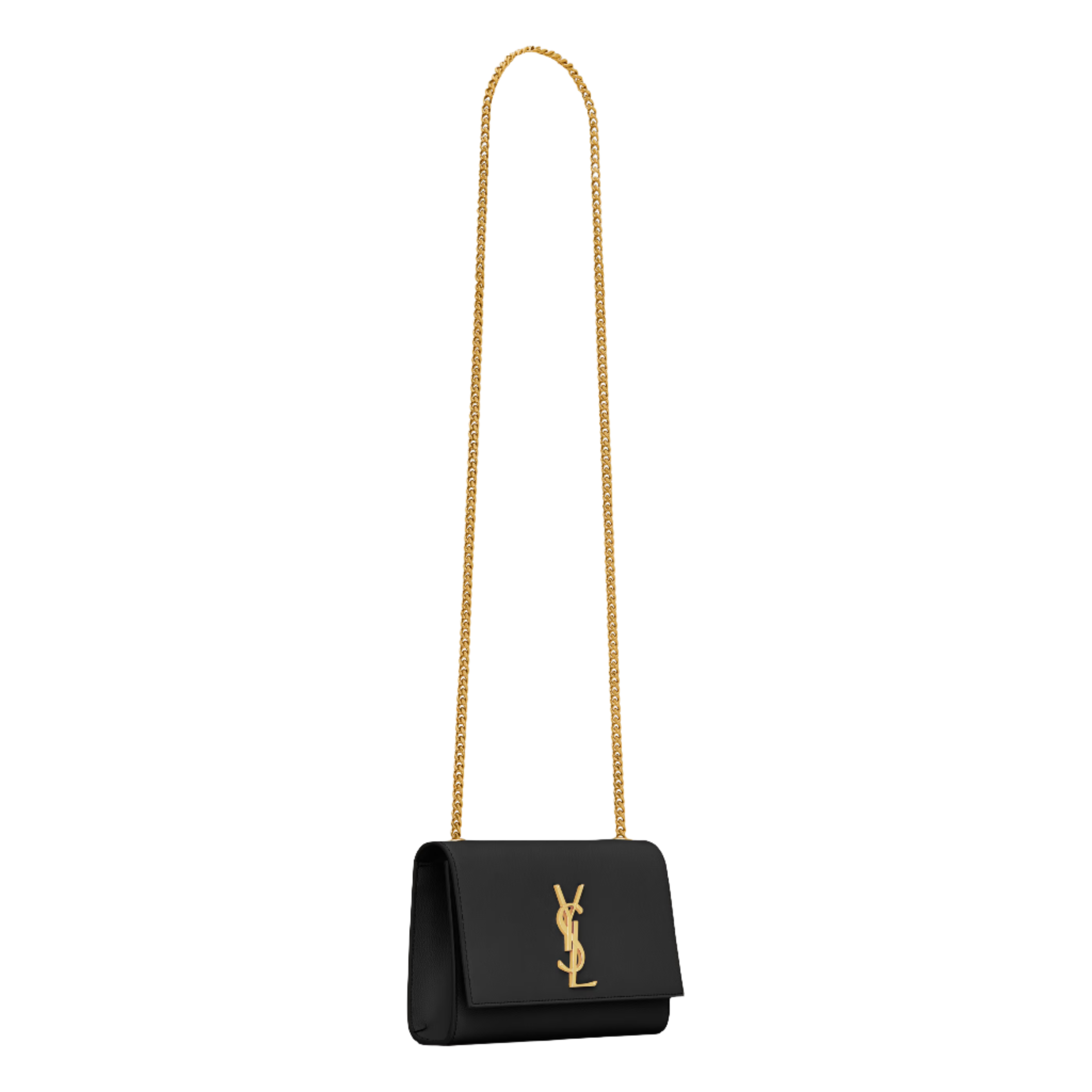 SAINT LAURENT YSL KATE SMALL IN GRAIN DE POUDRE EMBOSSED LEATHER BLACK