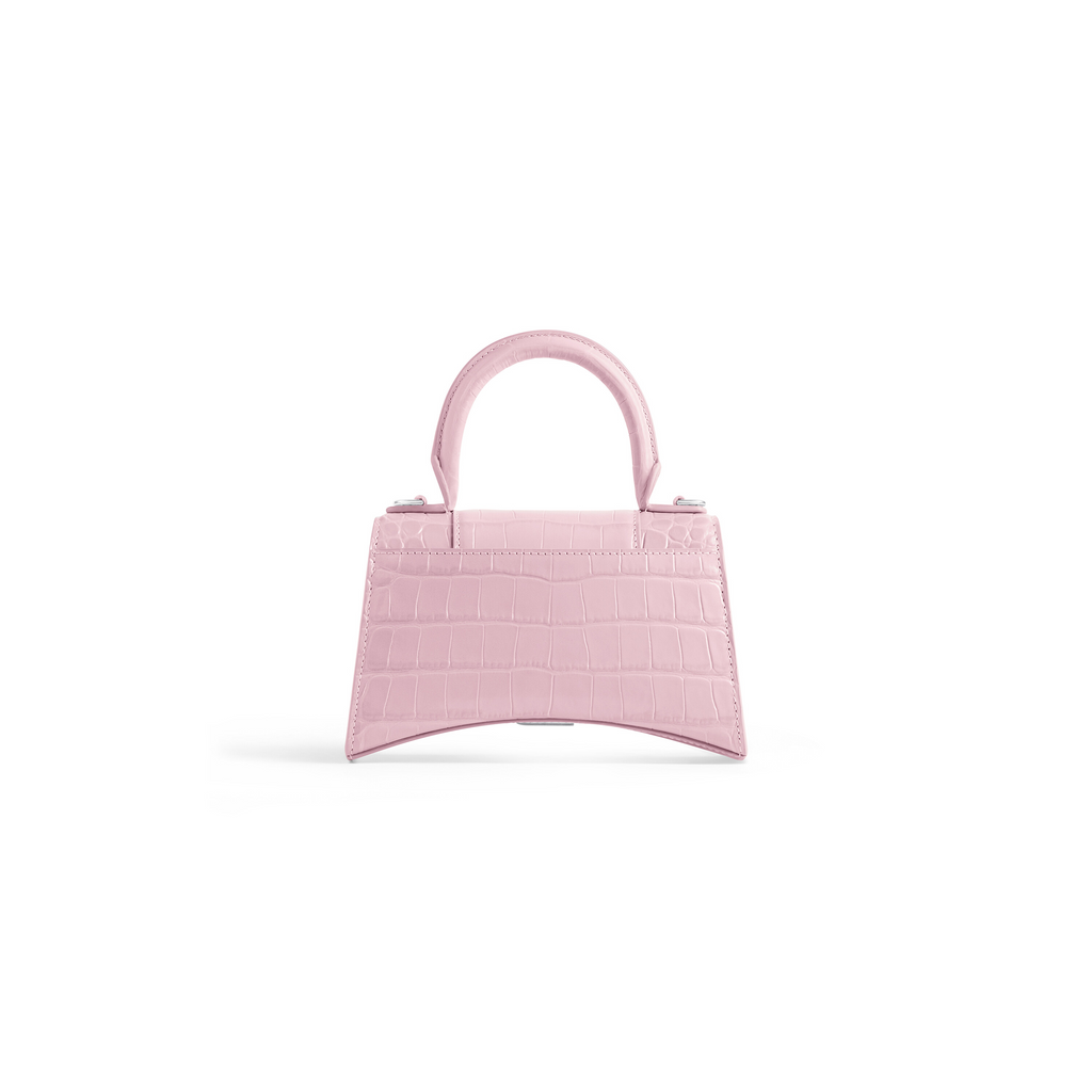 Hourglass Xs Handbag Crocodile Embossed in Pink  Balenciaga