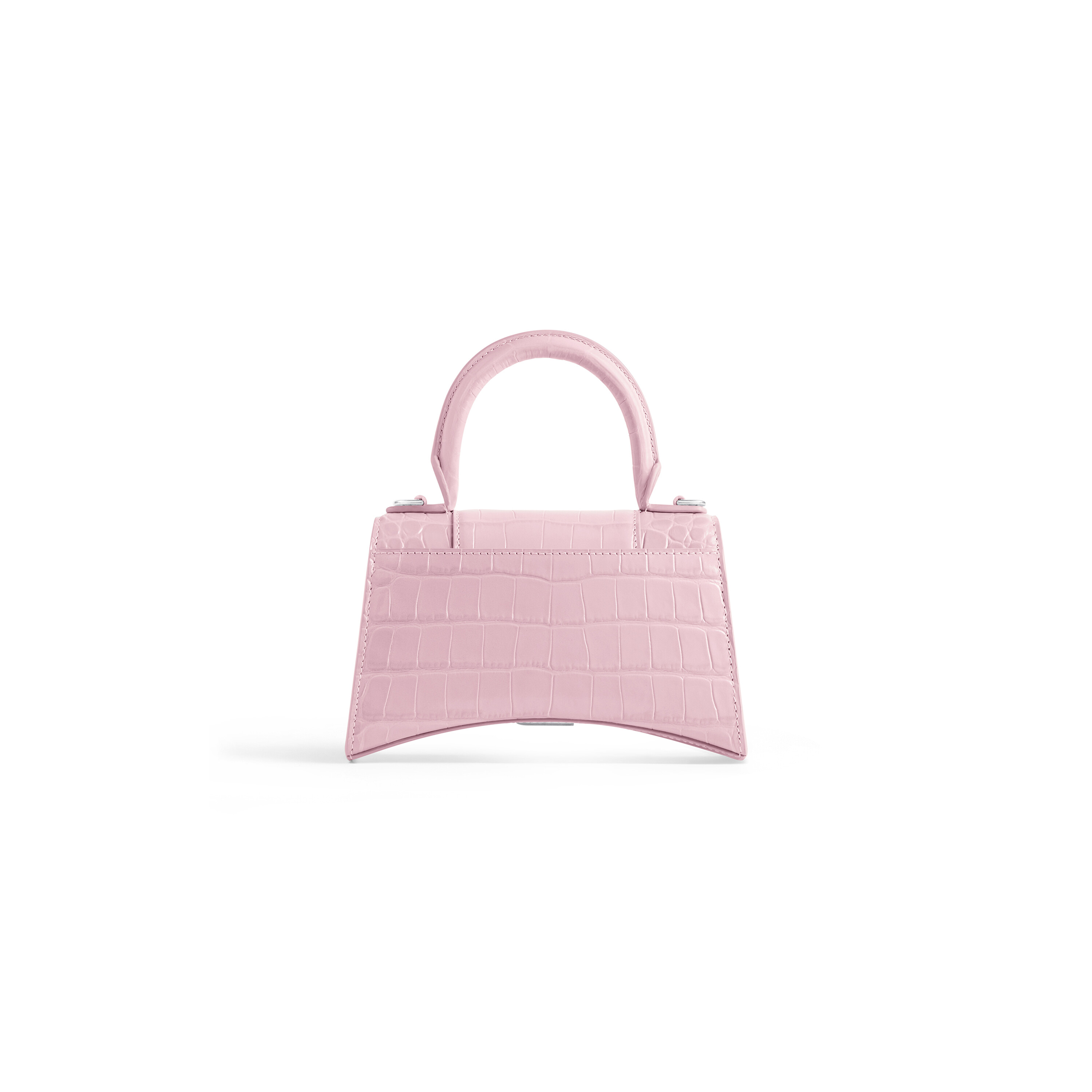 Hourglass Xs Handbag Crocodile Embossed in Pink  Balenciaga