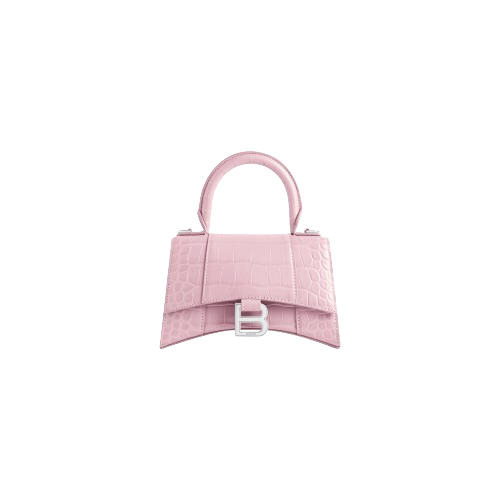 Hourglass Xs Handbag Crocodile Embossed in Pink  Balenciaga