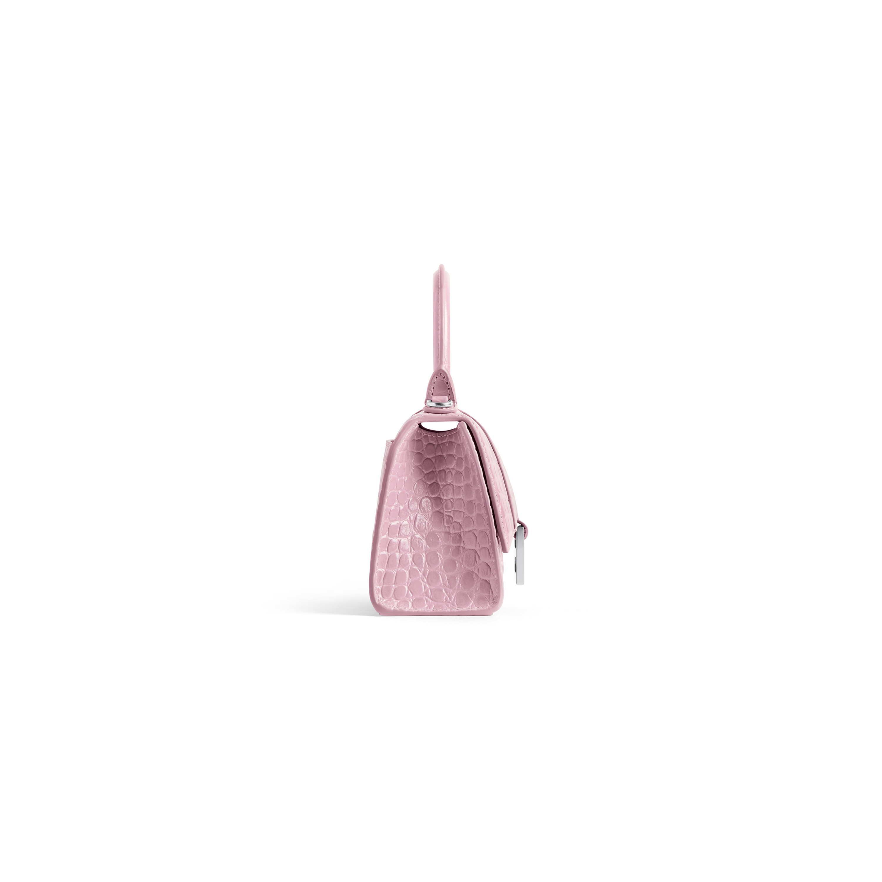 Hourglass Xs Handbag Crocodile Embossed in Pink  Balenciaga