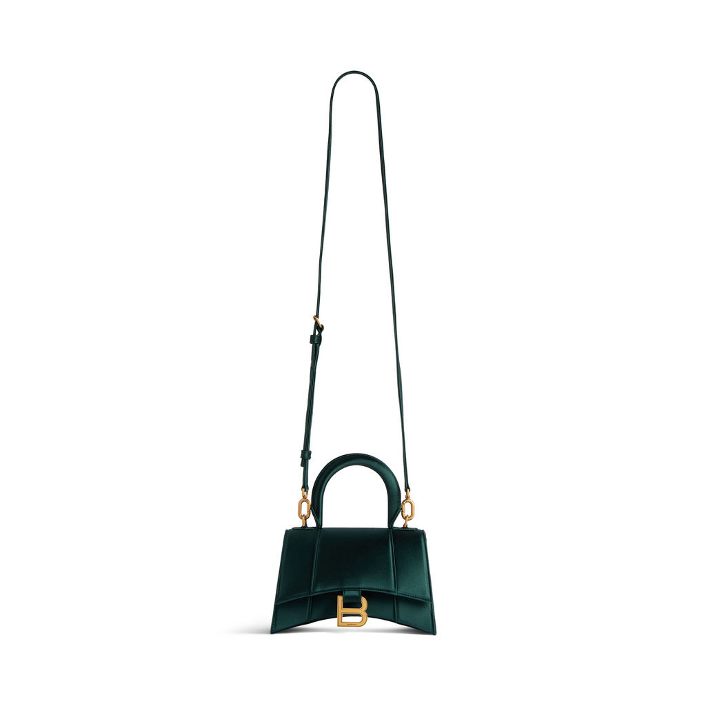 Hourglass Xs Handbag in Dark Green Balenciaga