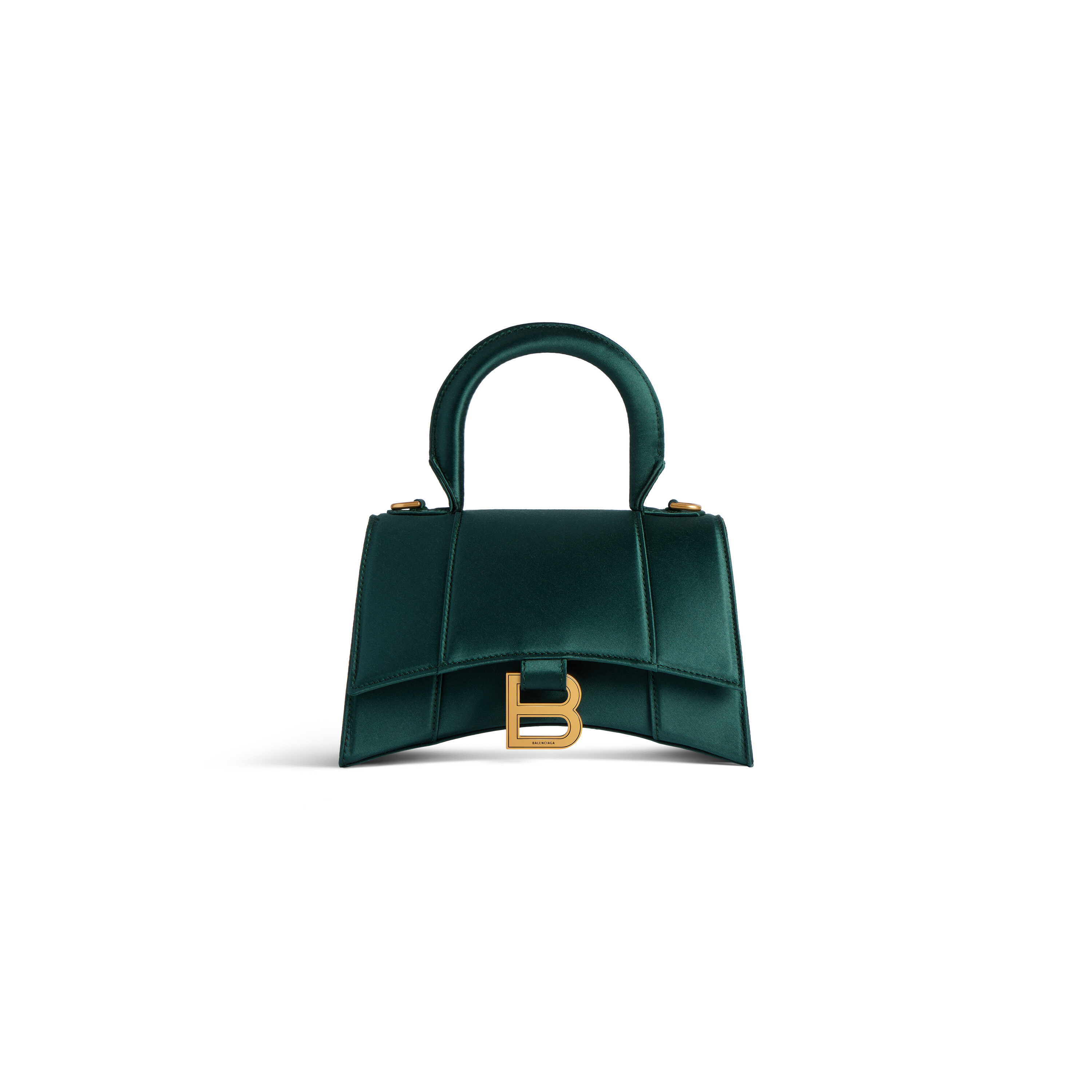 Hourglass Xs Handbag in Dark Green Balenciaga